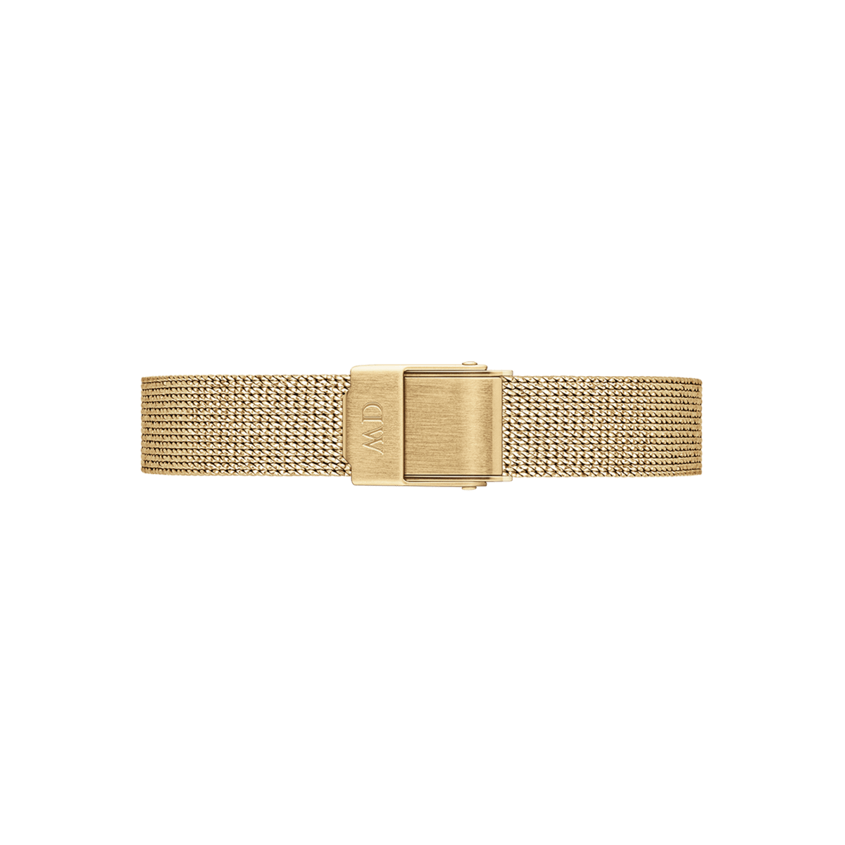 Pressed Evergold Strap Gold features a slim, 10mm gold mesh design with a pressed texture and a fold-over clasp, offering a refined and elegant look for smaller watch dials. The stainless steel mesh construction ensures comfort and breathability, making it ideal for daily wear.