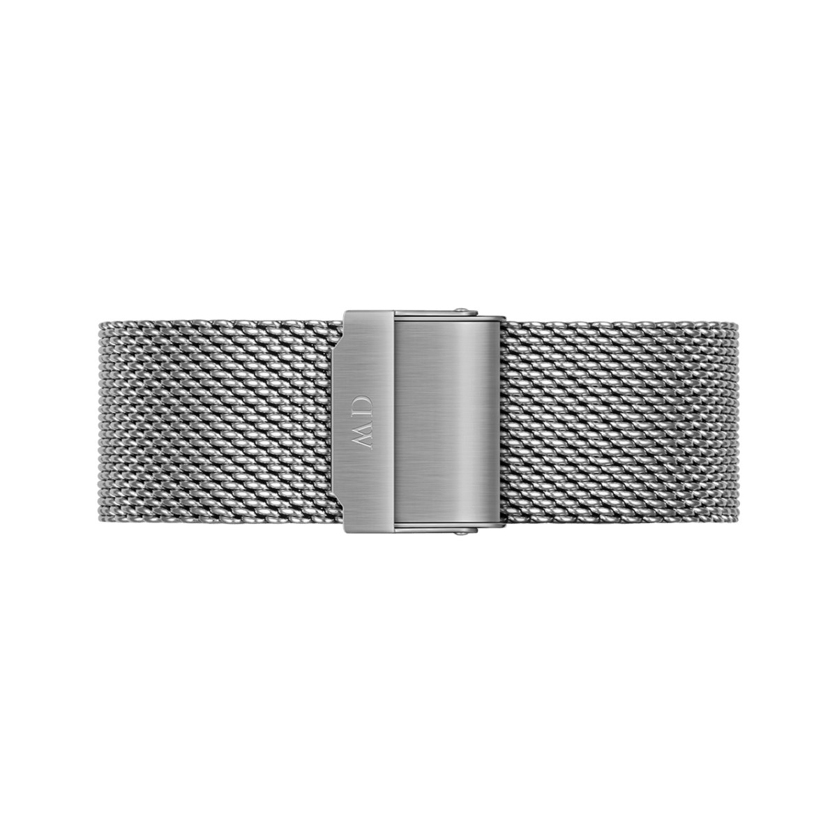 Stainless steel mesh strap from the Classic Mesh Onyx watch, featuring a secure clasp and finely woven links for a comfortable and adjustable fit.