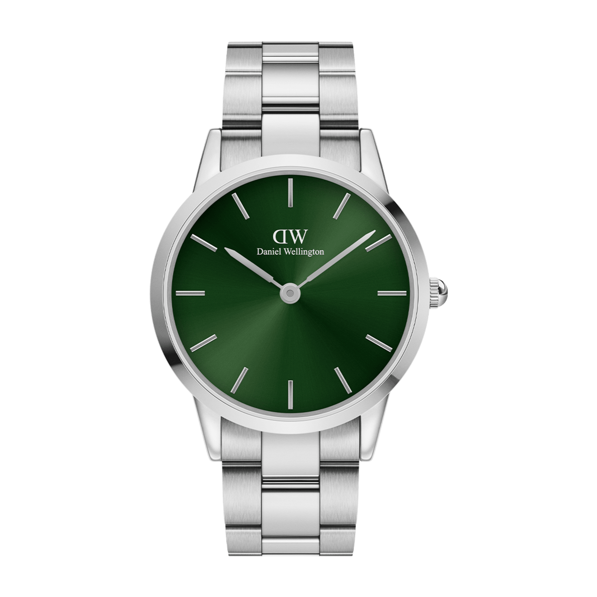 Iconic Link Emerald - Silver watch with Green Dial | DW