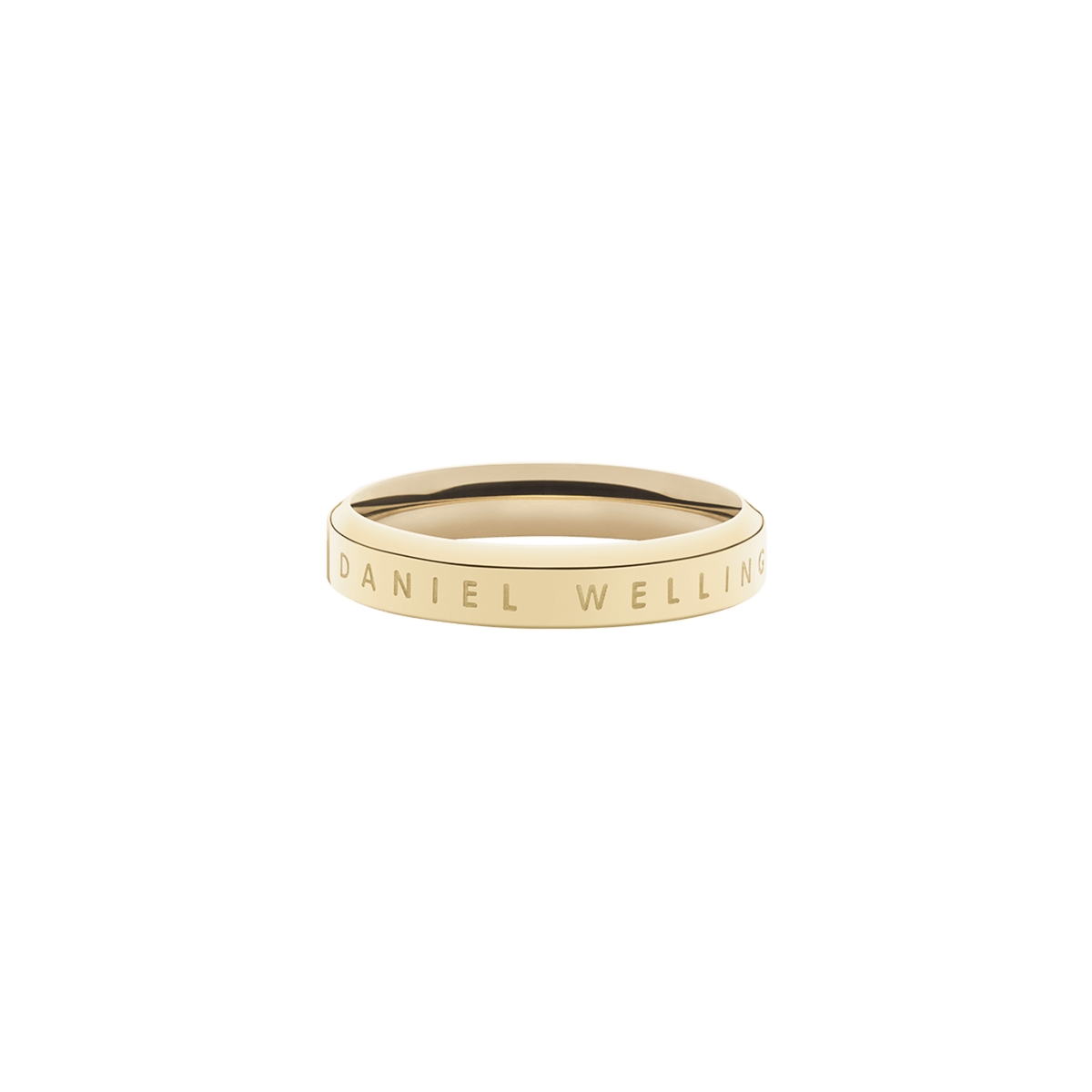 Classic Ring Gold featuring a slim, minimalist gold band with Daniel Wellington engraved along the outside, designed for stacking or wearing alone.