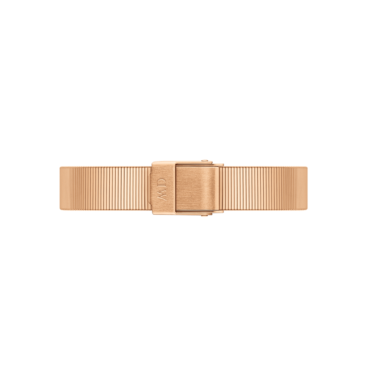 Slim rose gold piano link strap with an adjustable clasp, designed for the Quadro Studio Black Rose Gold watch and suitable for petite wrists.