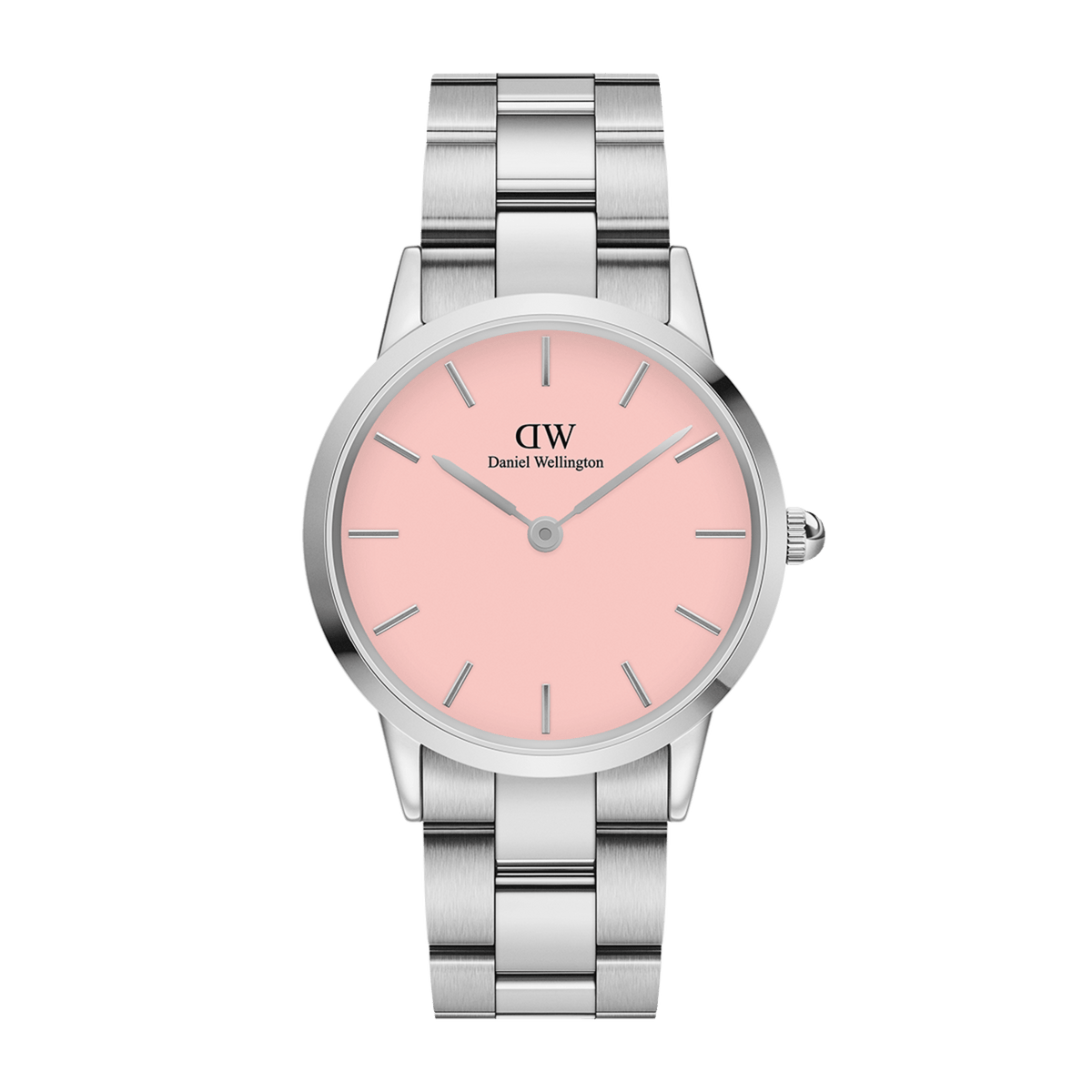 Iconic Link Blush Silver features a stainless steel bracelet and a pastel pink dial, combining minimalist design with a polished finish for a stylish ladies watch suitable for everyday wear.