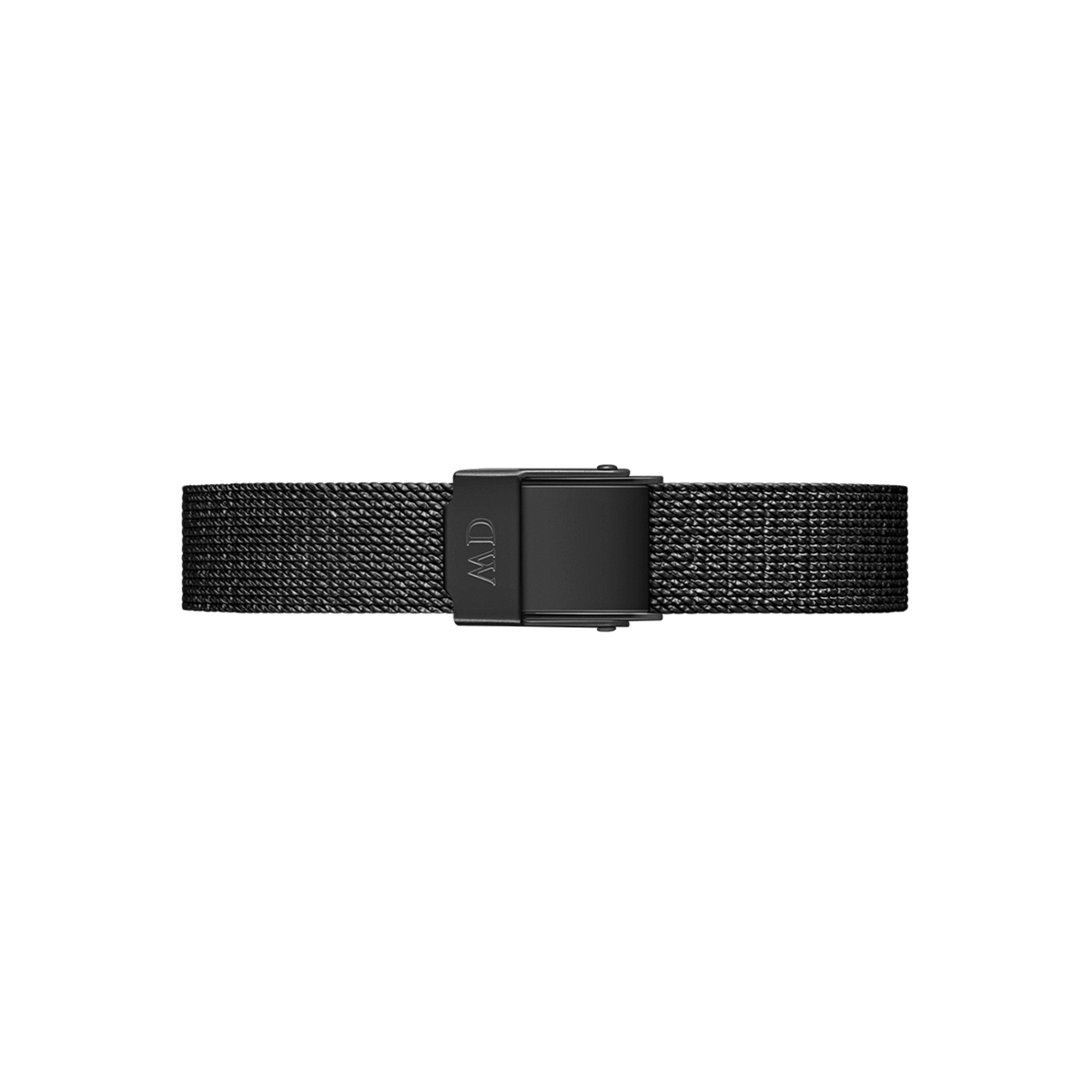 Black pressed mesh strap with an adjustable clasp, designed for the Petite Pressed Ashfield ladies watch, offering a secure and comfortable fit for small wrists.