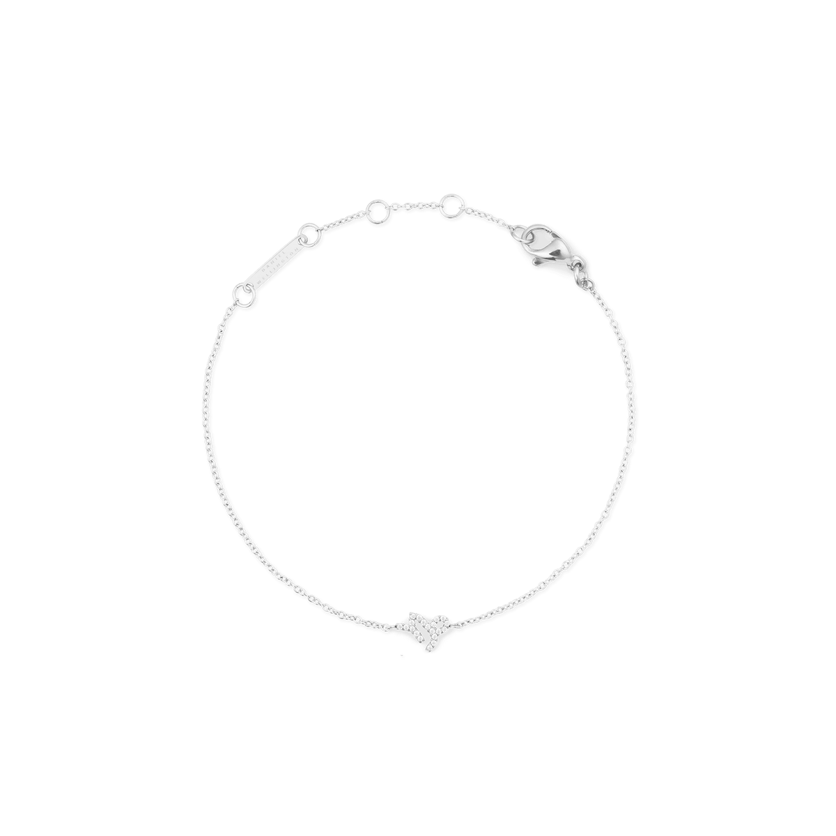 Crystal Zodiac Chain Bracelet Silver with a fine adjustable chain and a crystal-set zodiac charm, crafted in stainless steel for a refined and minimalist look.