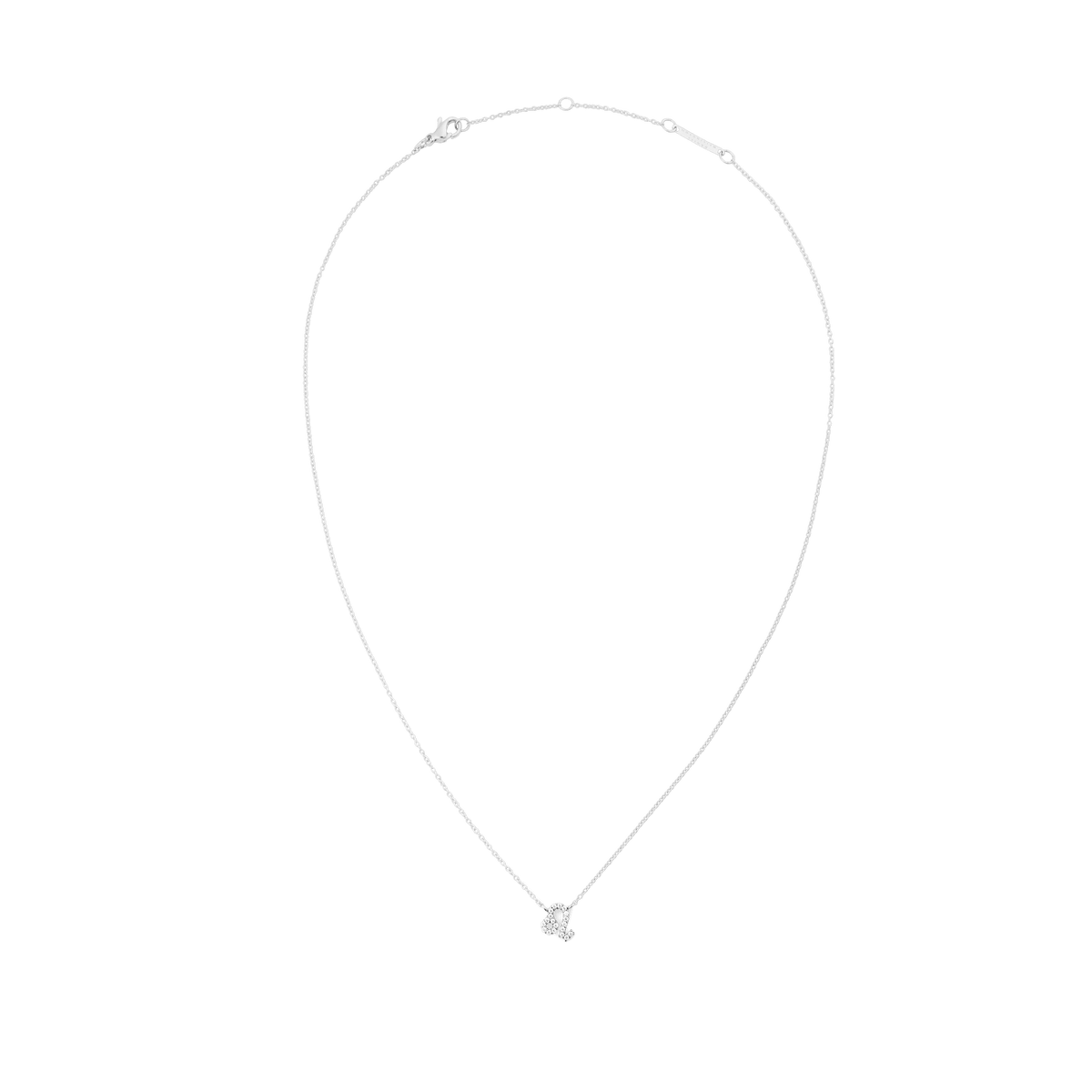 Crystal Zodiac Chain Necklace Silver featuring a fine chain and a Leo zodiac pendant set with sparkling hand-set crystals, designed for a minimalist, elegant style.