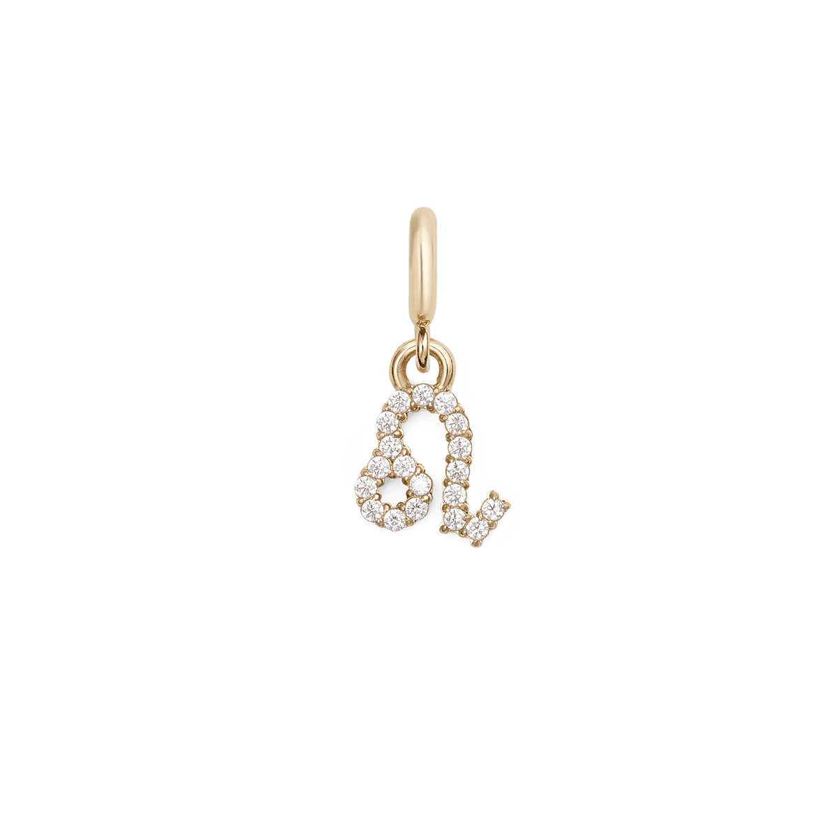 Gold Leo zodiac watch charm with a sparkling crystal lion symbol, crafted in a secure claw setting and designed for versatile wear on watches, bracelets, or layered jewellery.