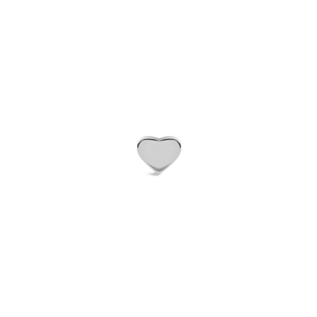 Heart Stud Silver earring featuring a petite heart shape with a polished silver finish, designed for minimalist style and comfortable everyday wear.