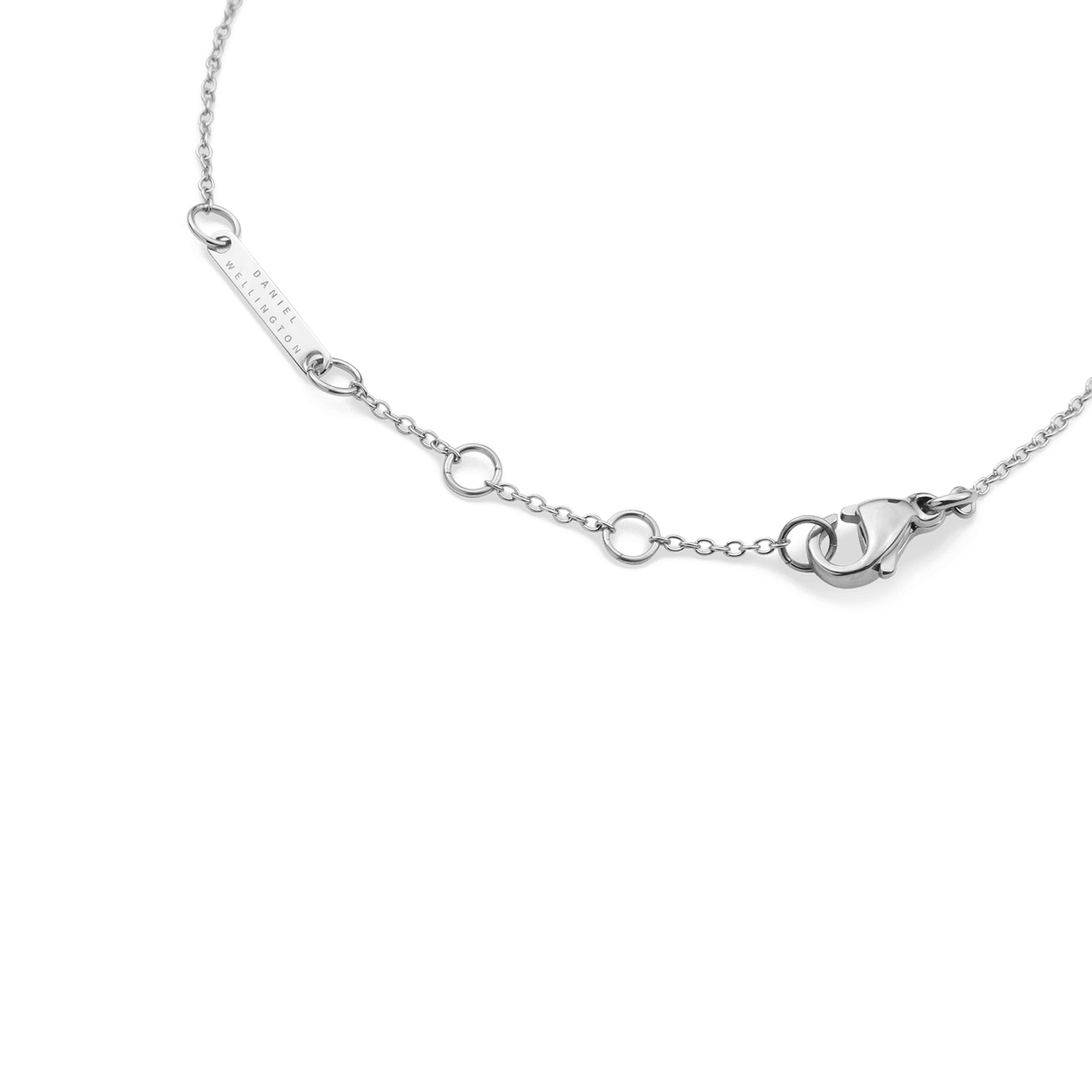 Close-up of the Crystal Zodiac Chain Bracelet Silver showing the adjustable sizing rings, lobster clasp, and stainless steel chain for a secure and comfortable fit.