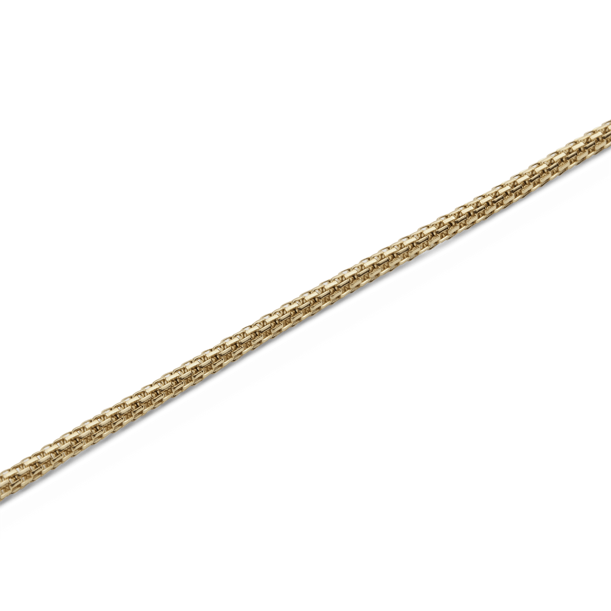 Close-up of the Tide Mesh Necklace Gold 1.8 showing its fine mesh chain design, polished gold finish, and intricate link detailing for a modern, elegant look.