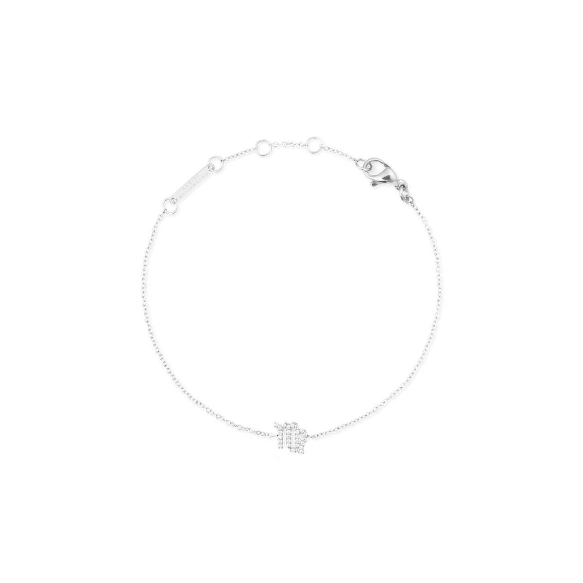 Crystal Zodiac Chain Bracelet Silver with a fine adjustable chain and a Virgo zodiac charm set with sparkling crystals, finished with a secure lobster clasp.