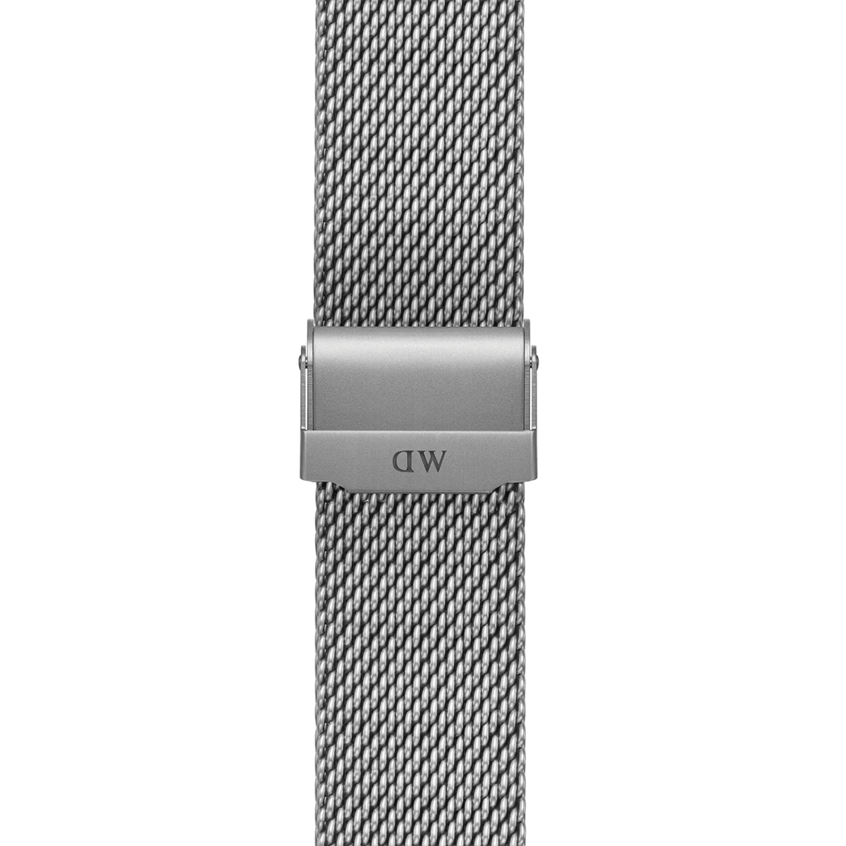 Close-up of the Smartwatch Strap Sandblasted Mesh Silver, showing the sandblasted stainless steel mesh band and adjustable clasp for a secure, comfortable fit.