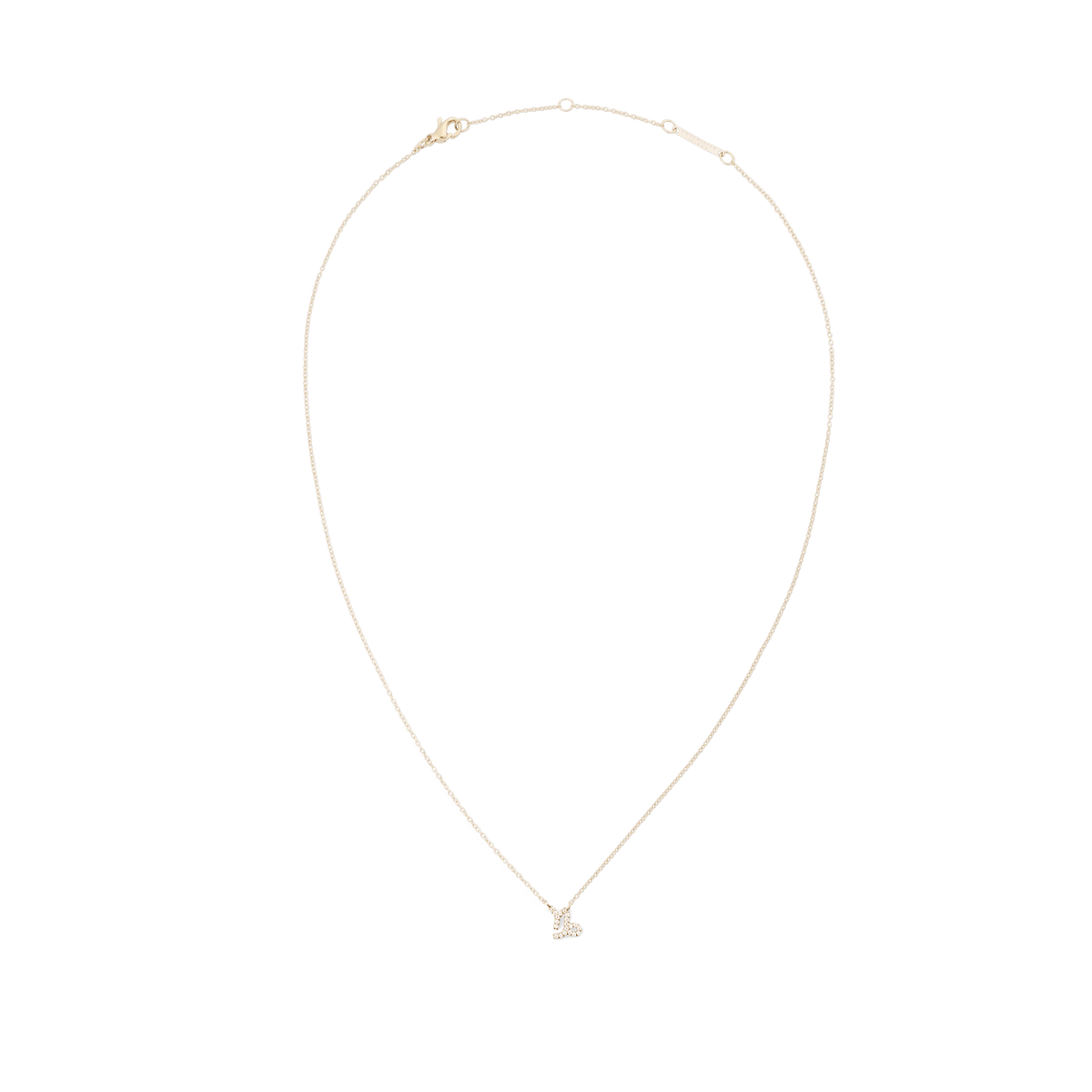 Crystal Zodiac Chain Necklace Gold with a delicate gold chain and a Capricorn pendant set with sparkling crystals, featuring adjustable sizing rings for a custom fit.