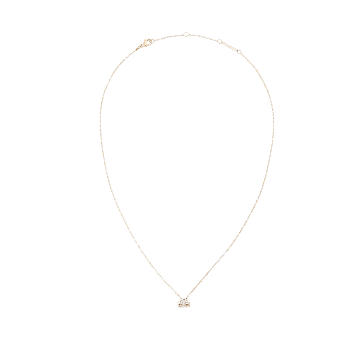 Crystal Zodiac Chain Necklace Gold with a fine adjustable gold chain and a Libra zodiac pendant adorned with sparkling crystals, designed for a minimalist and elegant look.
