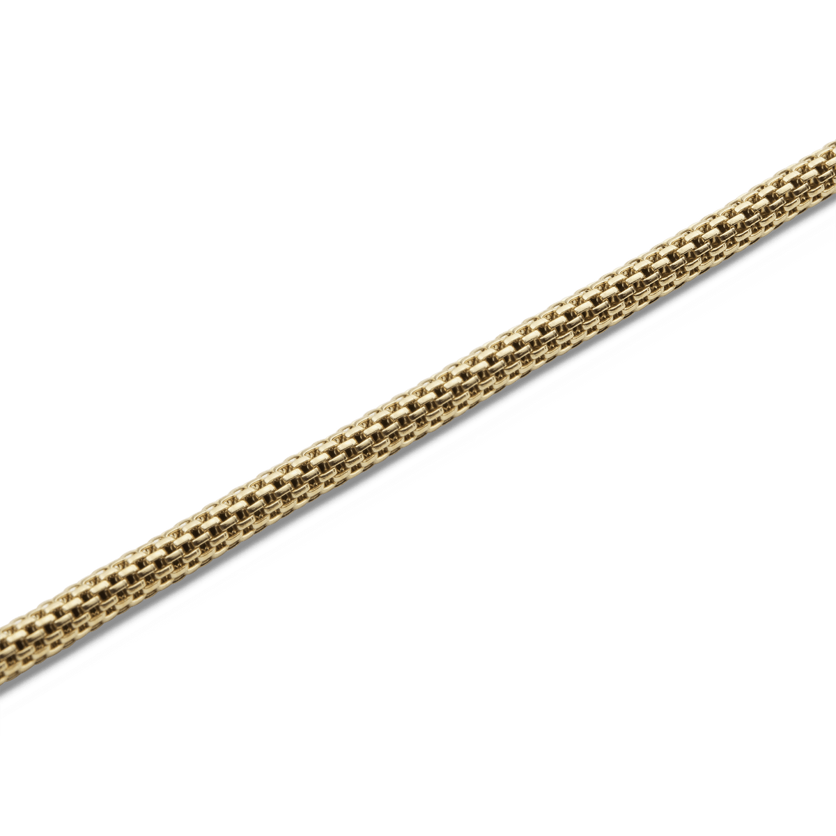 Close-up of the Tide Mesh Necklace Gold 2.8 showing the intricate gold mesh chain design with a polished, durable finish.