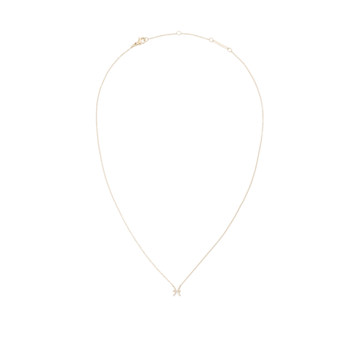 Crystal Zodiac Chain Necklace Gold with a fine adjustable gold chain and a delicate Pisces zodiac pendant set with sparkling crystals, offering a minimalist and personalised jewellery option.