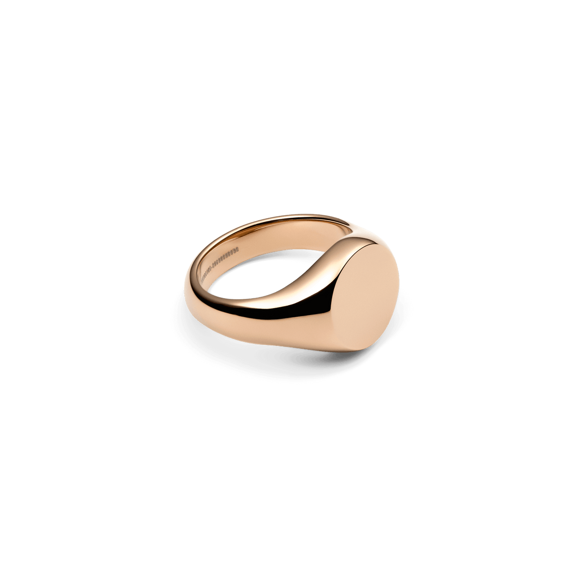 Classic Signet Ring Rose Gold featuring a smooth, round face and a polished rose gold finish, crafted from stainless steel for a modern, minimalist look.