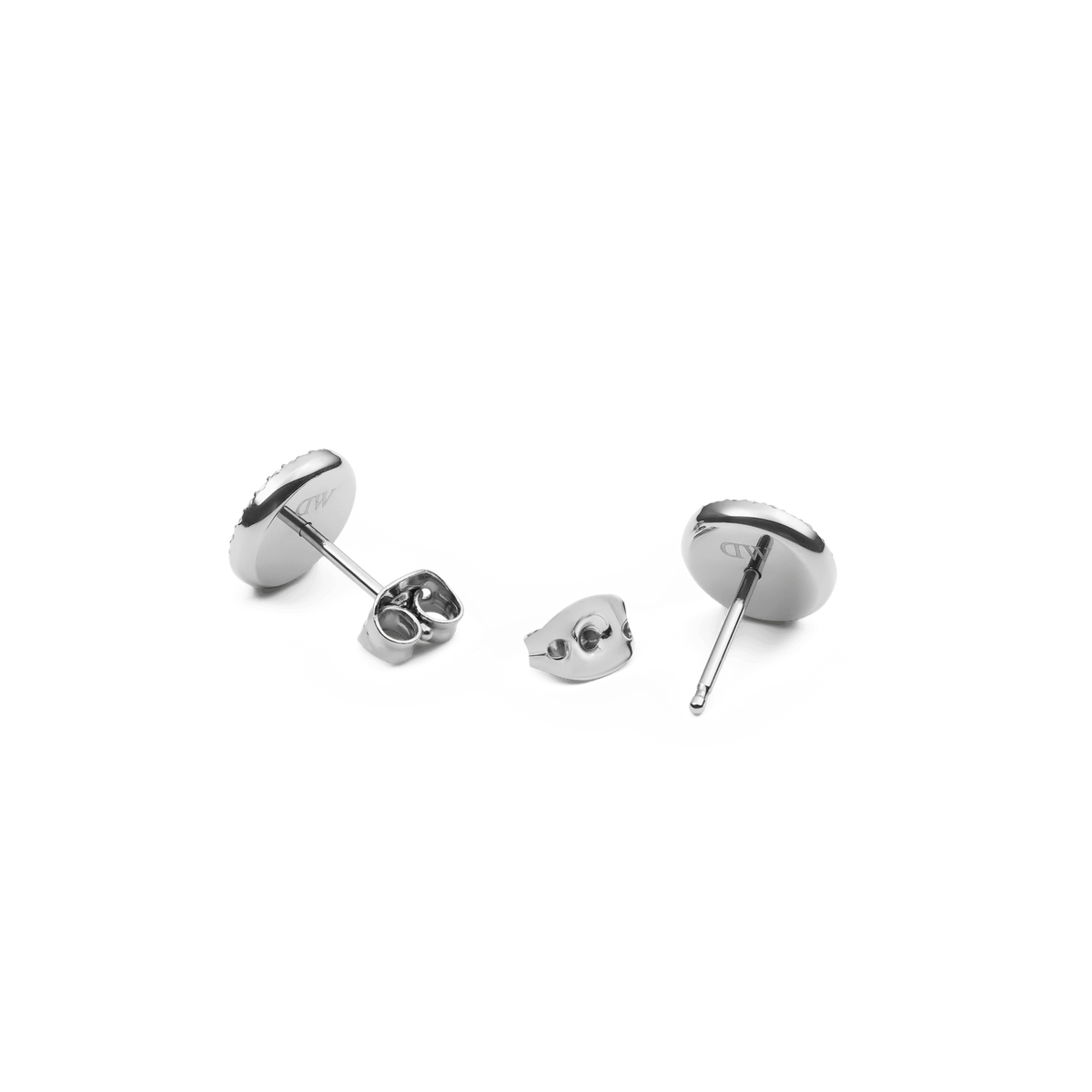 Back view of Audrey Earrings Tiger Eye Silver, showing the polished silver stud posts and secure butterfly clasps for comfortable everyday wear.