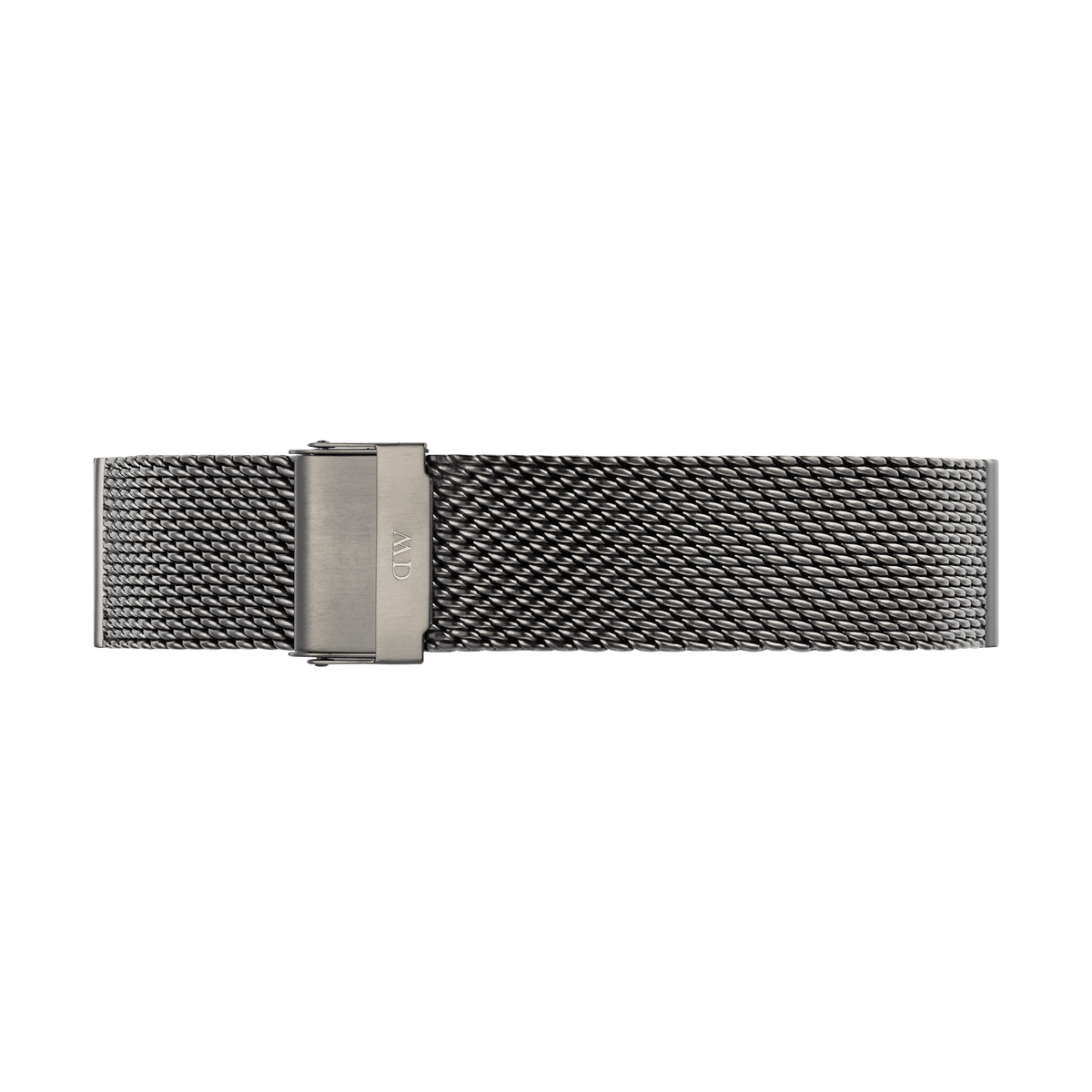 Graphite Mesh Strap in a deep graphite tone with a fine woven 21mm stainless steel mesh design and a secure folded clasp, offering a modern and comfortable look for men’s watches.