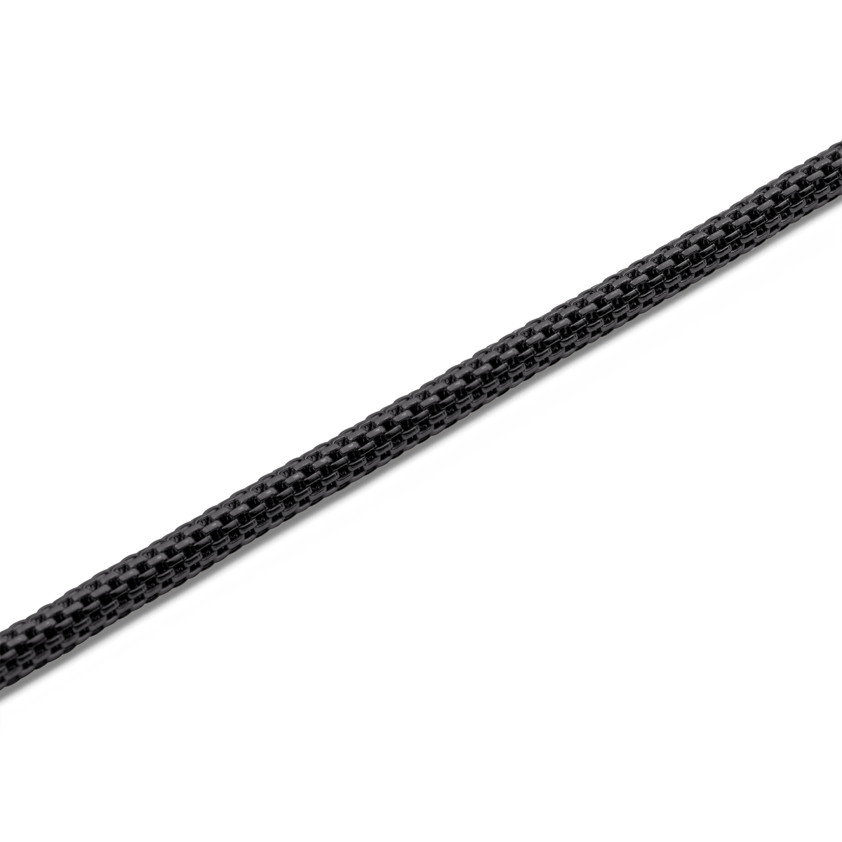 Detailed view of the Tide Mesh Necklace Black 2.8 highlighting the fine black mesh chain and smooth, polished stainless steel links.