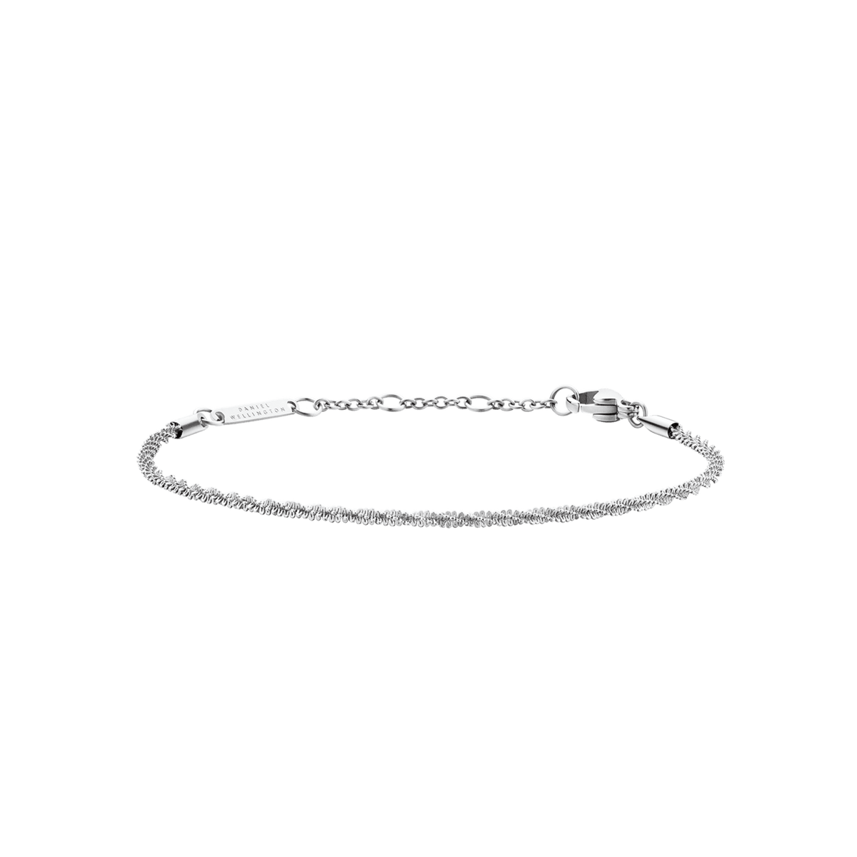 Slim silver Twisted Chain Bracelet S with a textured, twisted chain and adjustable clasp, crafted from stainless steel for a comfortable and versatile fit.