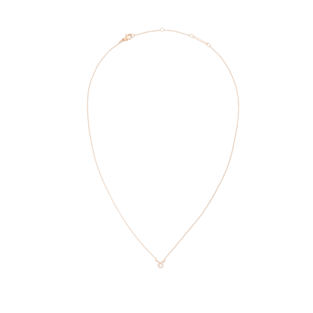 Crystal Zodiac Chain Necklace Rose Gold featuring a fine rose gold chain and a minimalist Taurus zodiac pendant, designed for understated, everyday elegance.
