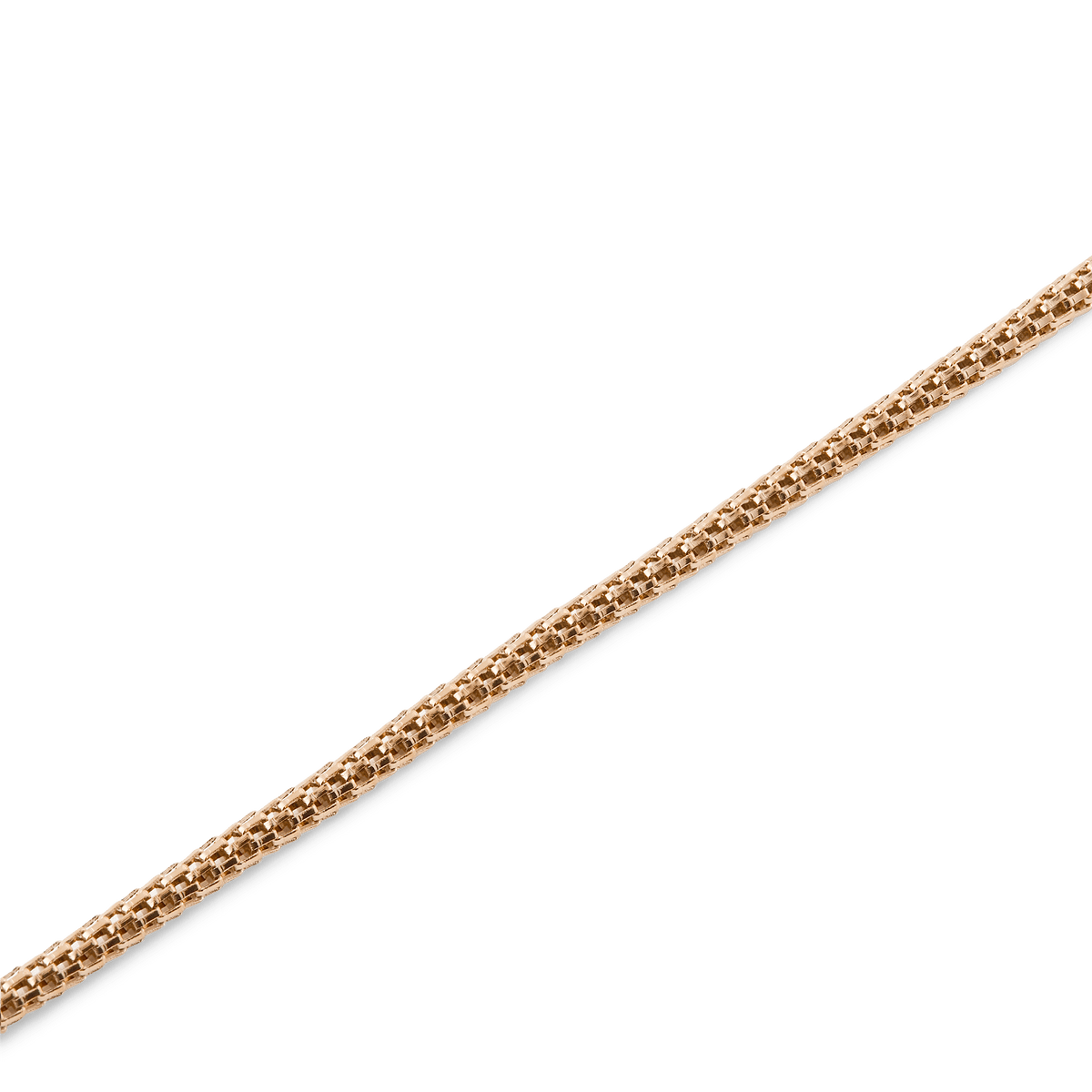 Detail view of the Tide Mesh Bracelet Melrose 1.8, showcasing its slim rose gold mesh band with a refined, minimalist design.