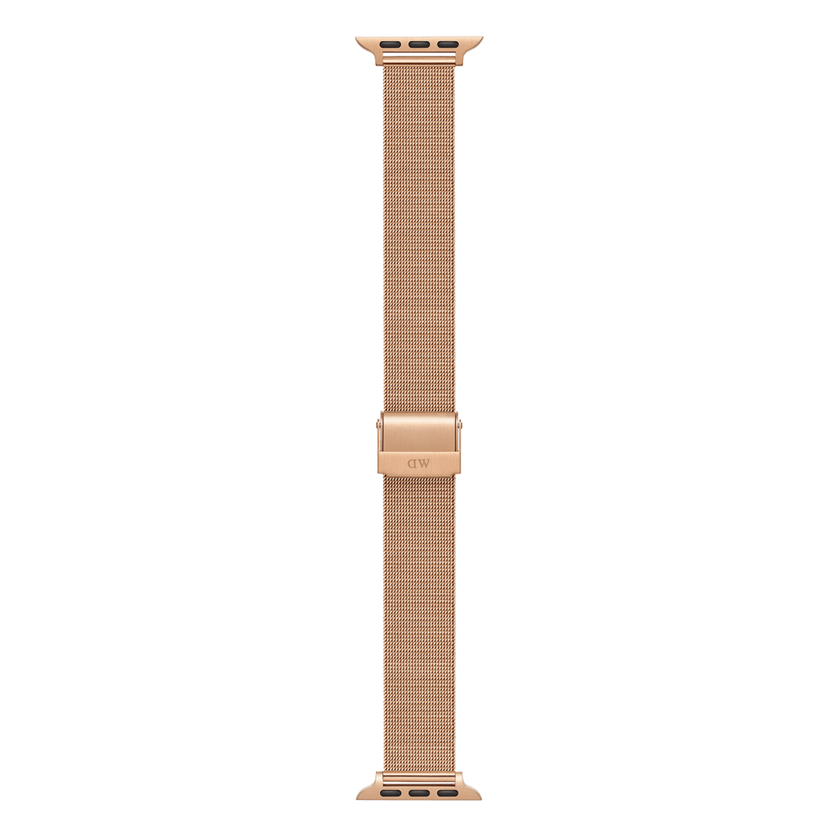 Smartwatch Strap Mesh Rose Gold for Apple Watch, featuring a slim 18mm rose gold mesh band with a secure clasp and easy-fit connectors, crafted from premium 316L stainless steel.