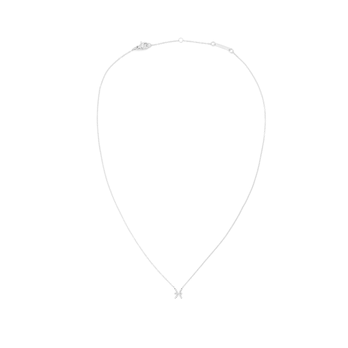 Crystal Zodiac Chain Necklace Silver with a fine adjustable chain and a delicate Pisces zodiac pendant set with sparkling crystals, designed for a minimalist and elegant style.