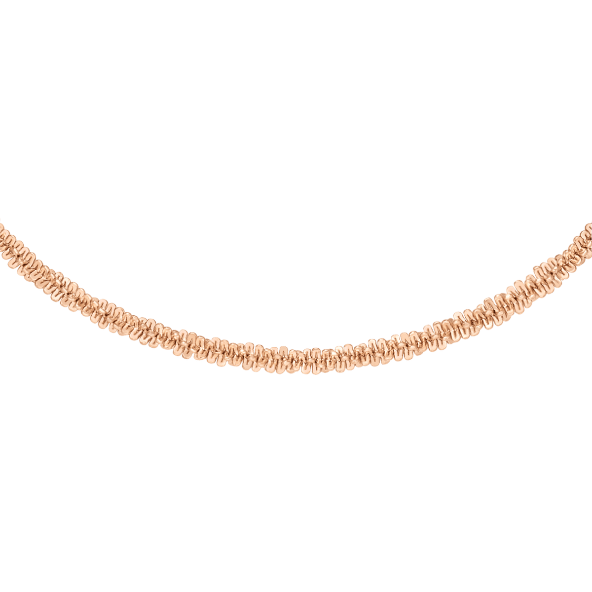 Twisted Chain Necklace RG featuring a slim, textured twisted link design in rose gold, crafted from stainless steel with a smooth finish.