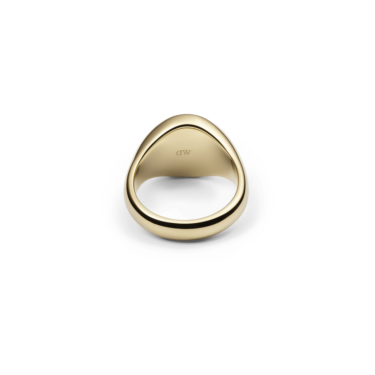 Classic Signet Ring Gold viewed from the inside, highlighting the smooth inner band and polished gold finish for comfortable, everyday wear.