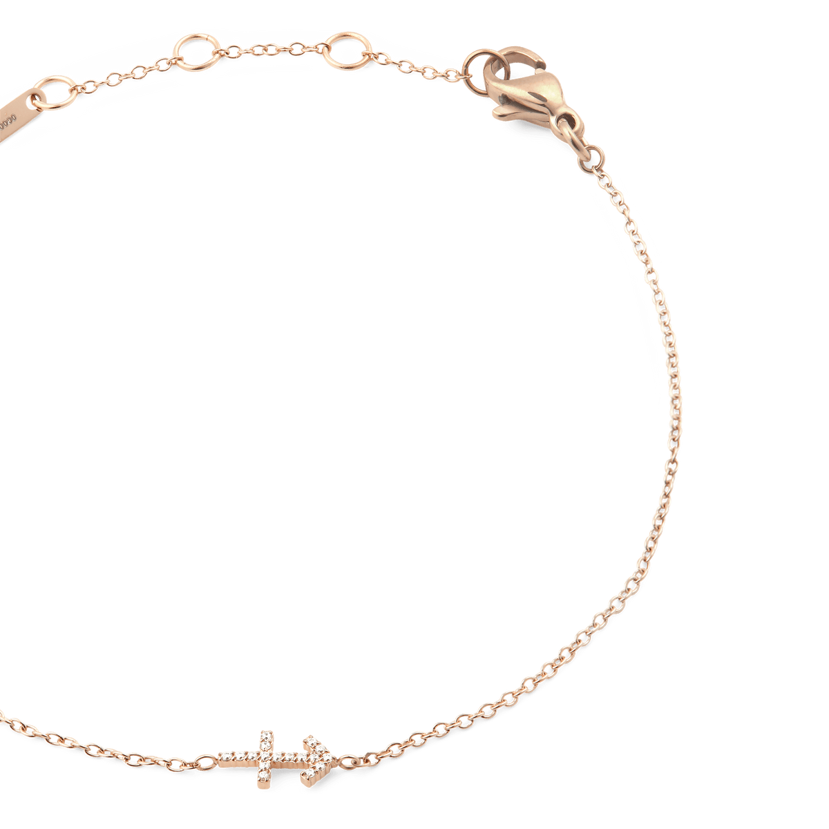 Crystal Zodiac Chain Bracelet Rose Gold featuring a slim rose gold chain with an adjustable clasp and a sparkling crystal zodiac pendant, designed for a refined and personalised jewellery look.