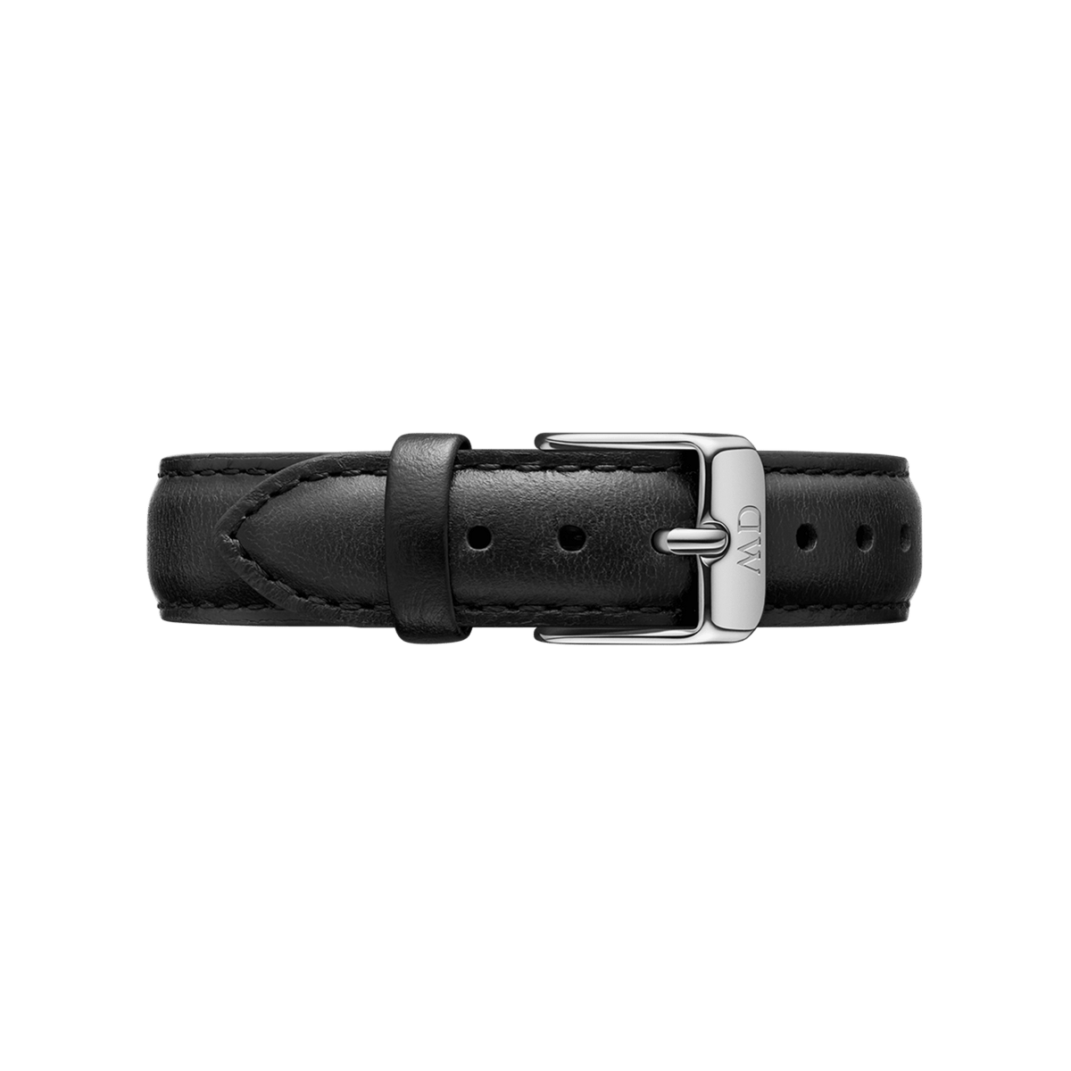 Classic Sheffield Strap Silver in black genuine leather with a sleek silver buckle, featuring fine stitching and a smooth, comfortable finish ideal for both formal and everyday wear.