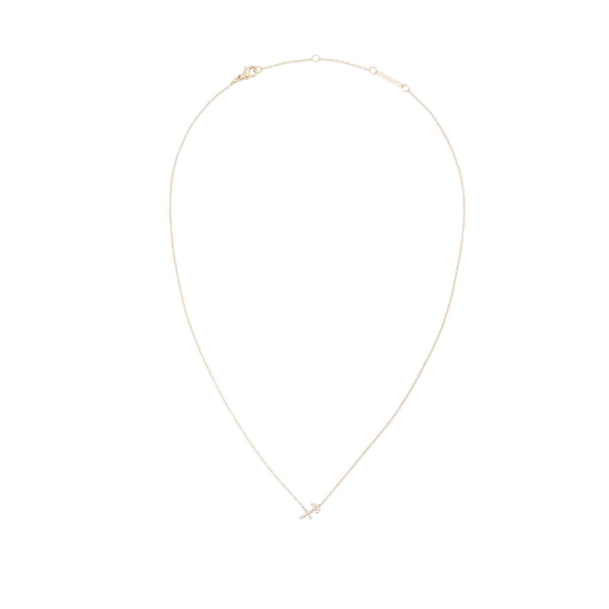 Crystal Zodiac Chain Necklace Gold with a fine gold chain and a sparkling Sagittarius pendant set with crystals, featuring adjustable sizing rings for a personalised fit.