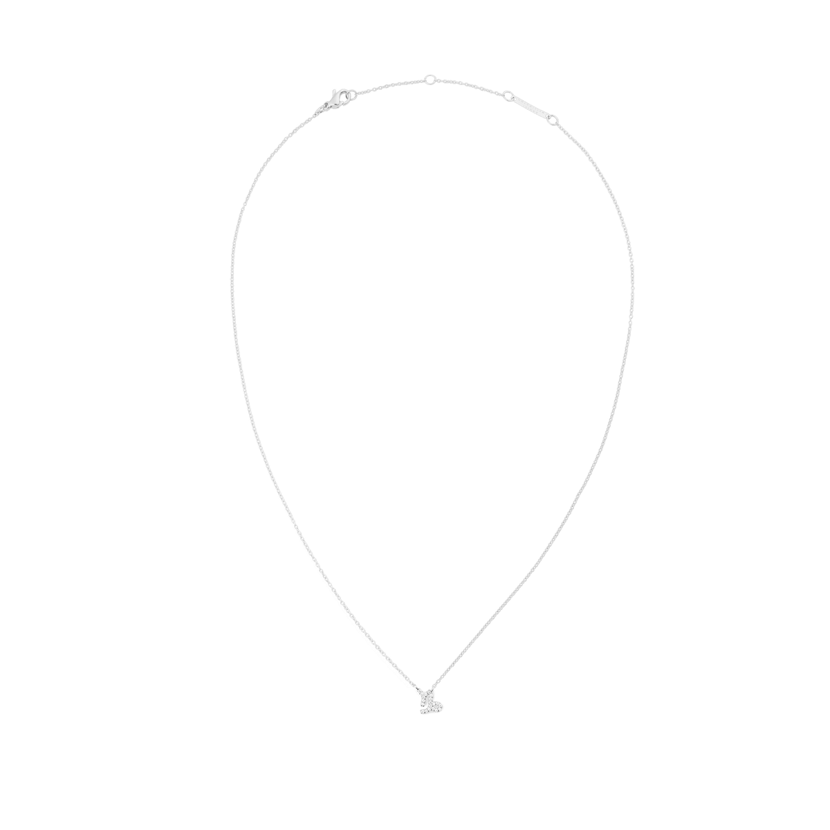 Crystal Zodiac Chain Necklace Silver with a fine adjustable chain and a Capricorn zodiac pendant set with sparkling hand-set crystals, offering a minimalist and elegant style.