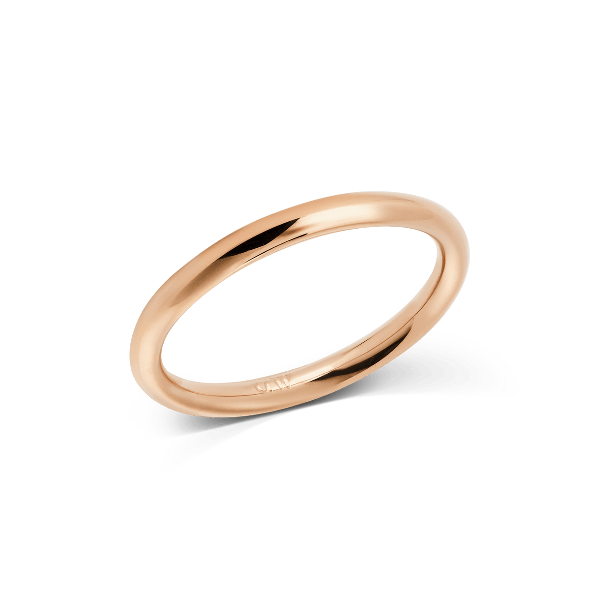Arch Ring Rose Gold 2.5mm features a slim, polished rose gold band with smooth, rounded edges and a minimalist, unbranded exterior for a timeless and versatile look.