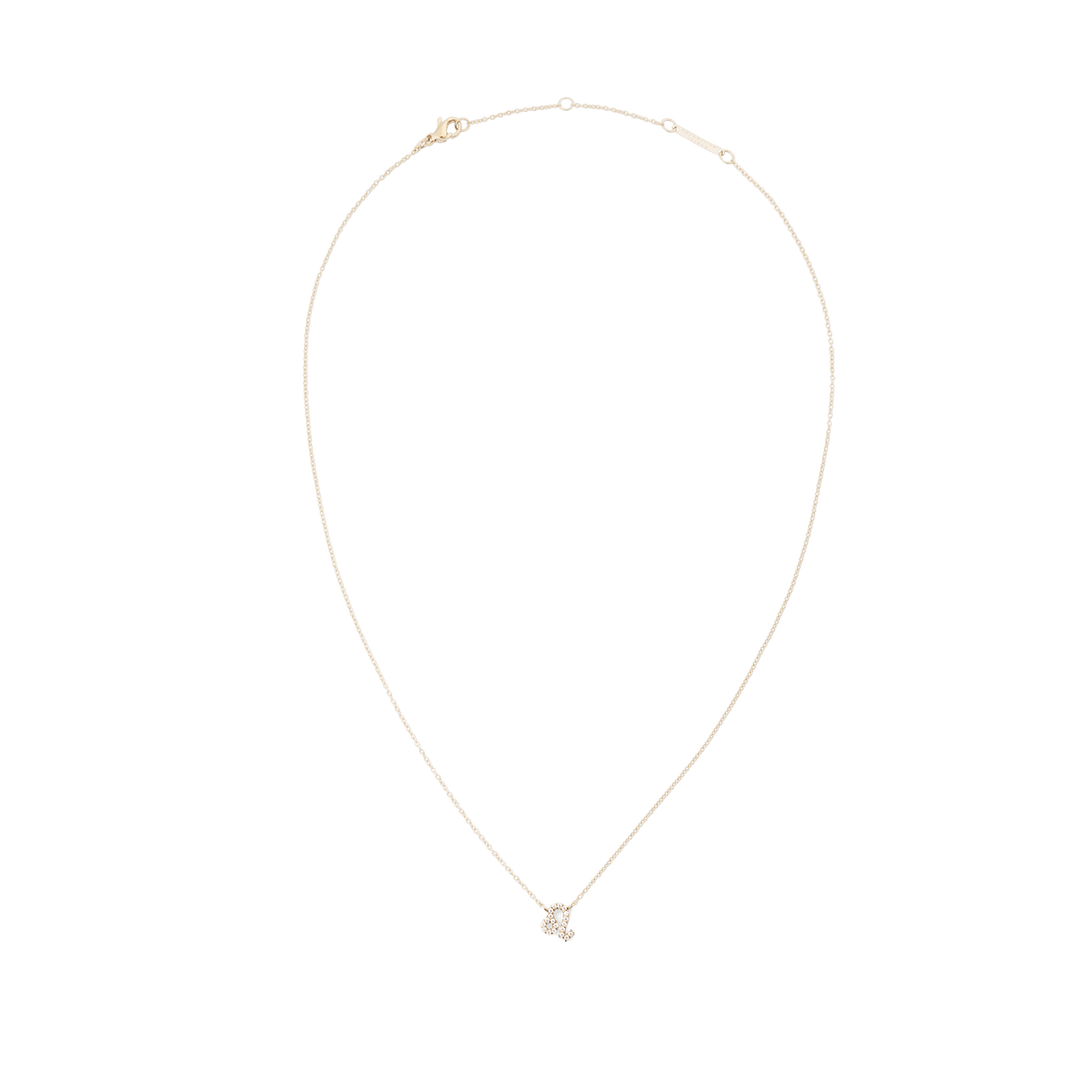 Crystal Zodiac Chain Necklace Gold with a fine adjustable chain and a Leo zodiac pendant set with sparkling crystals, crafted in stainless steel with PVD gold plating.