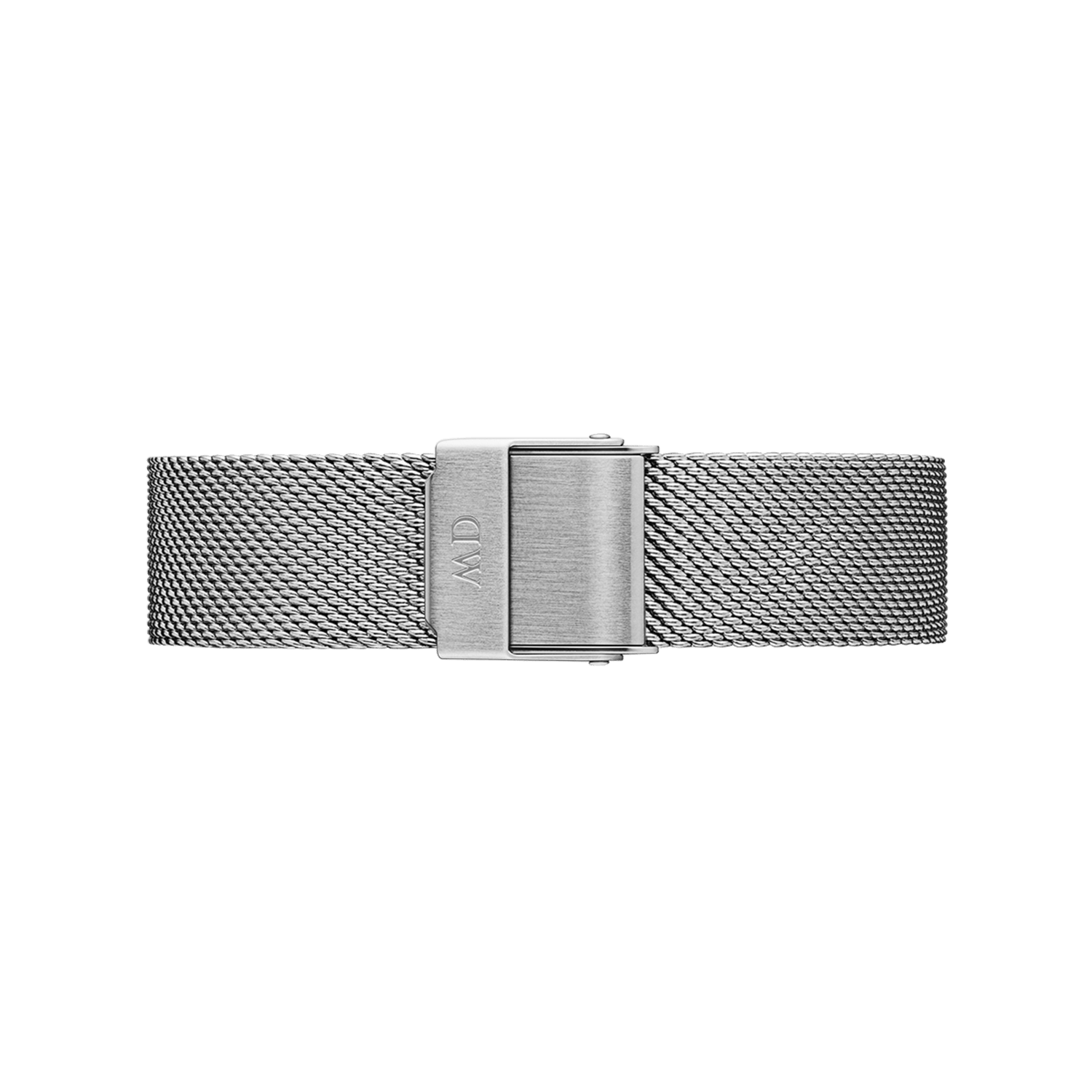 Sterling Strap Silver mesh watch strap in stainless steel, featuring a polished silver finish and a secure fold-over clasp, suitable for both casual and formal wear.