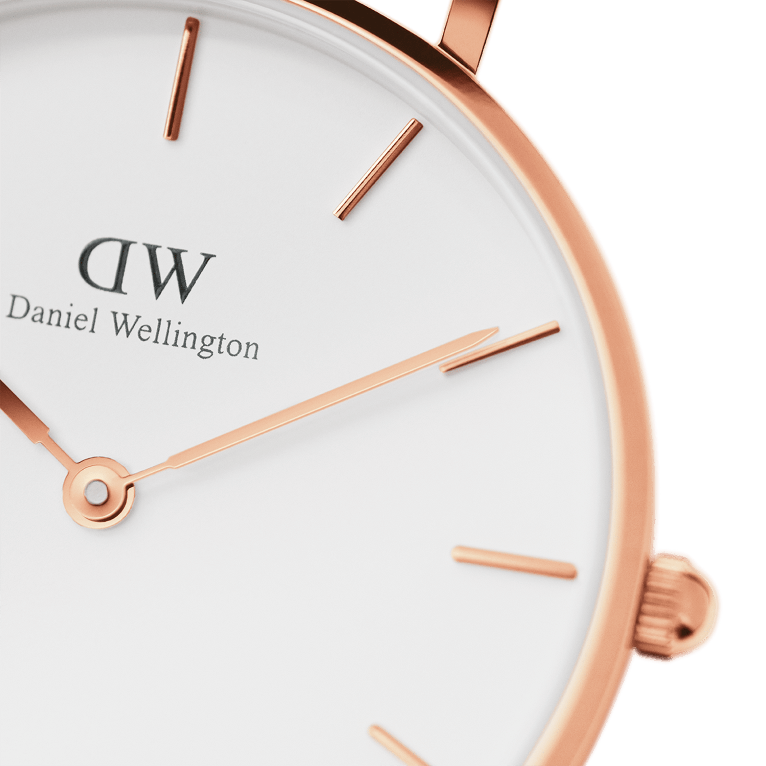 Petite Dover Small white watch with rose gold details DW