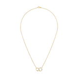 Classic Lumine Unity Gold necklace with an adjustable gold chain and minimalist interlocking rings pendant, displayed in a full view against a plain background.