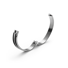 Emalie Infinite Silver Black bracelet shown open, highlighting the concealed closing system and smooth stainless steel interior for comfortable everyday wear.