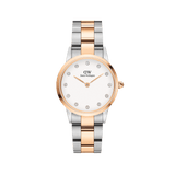 Elegant Iconic Link Lumine Rose Gold ladies watch with a two-tone stainless steel and rose gold bracelet, eggshell white dial, and crystal hour markers, designed for a comfortable fit and timeless style.