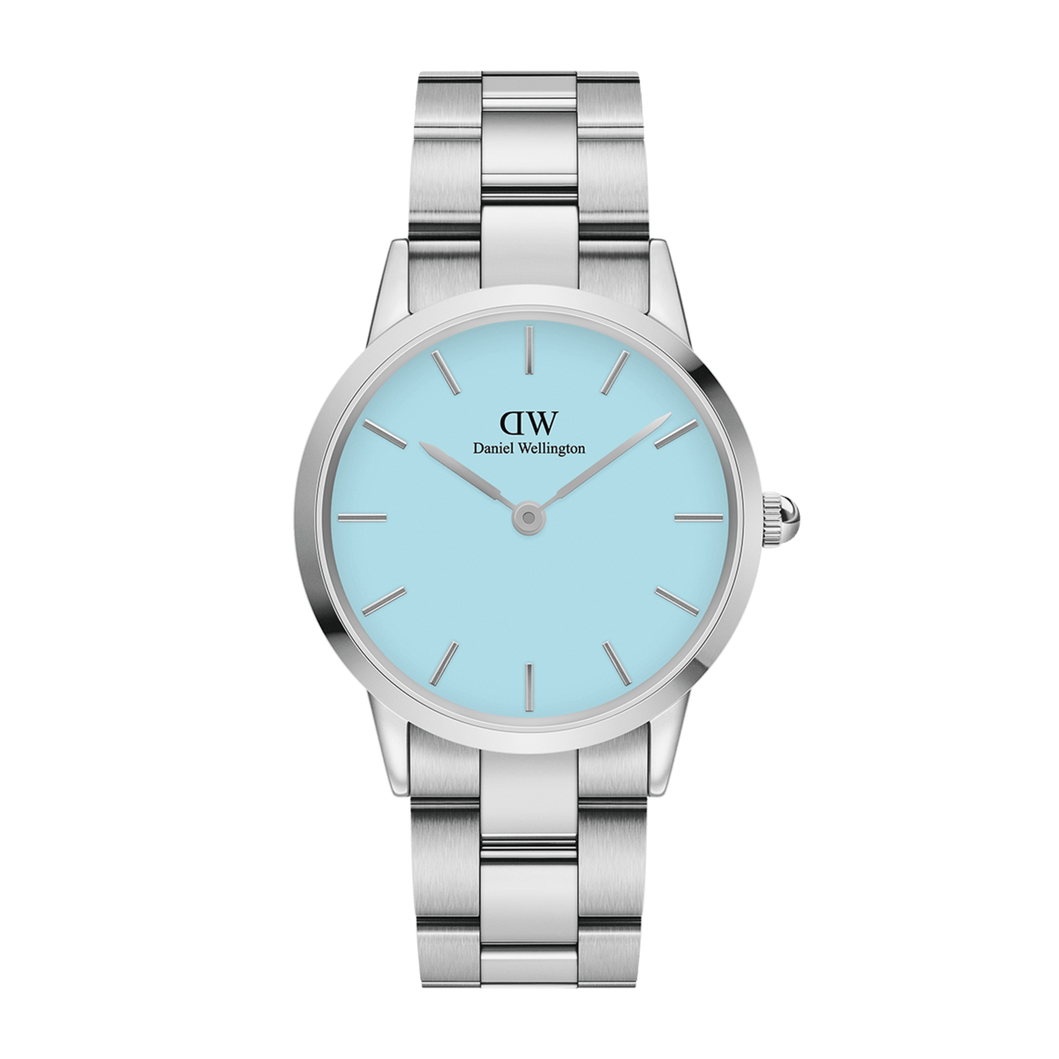 Iconic Link Small Silver Watch with Blue Dial DW