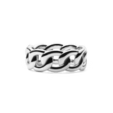 Chunky Chain Ring Silver featuring bold, polished chain links in high quality stainless steel, designed for versatile wear and a contemporary statement look.