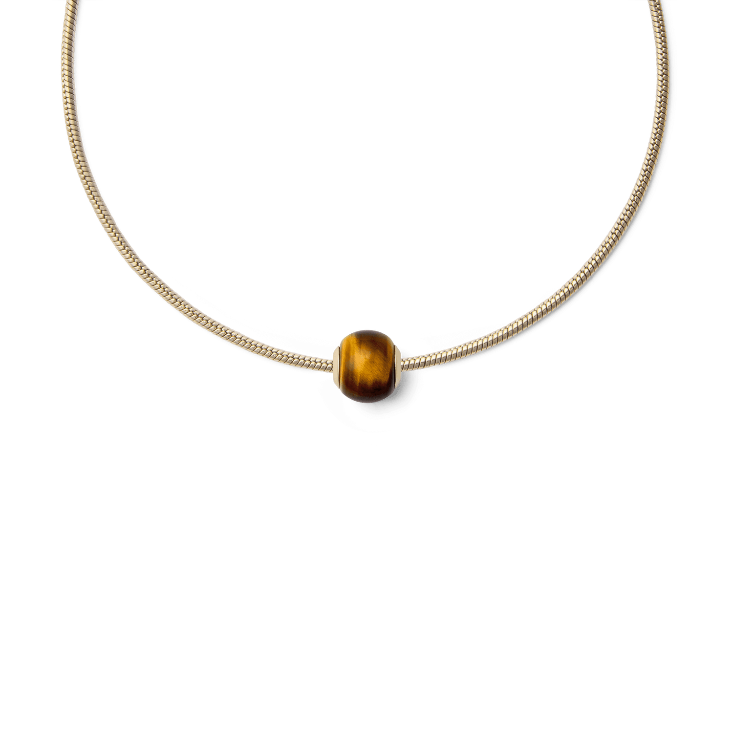 Tiger eye Orb Gold charm