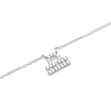 Crystal Zodiac Chain Necklace Silver featuring a Libra zodiac pendant crafted in silver and embellished with hand-set crystals, suspended on a fine silver chain.