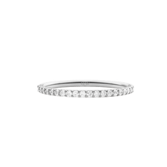 Mirelle Eternity Ring Silver 1.4 mm with a slim band set with sparkling white cubic zirconia crystals, crafted in stainless steel for a minimalist and elegant finish.