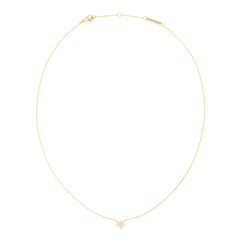 Fine gold chain necklace with a petite star-shaped pendant set with white cubic zirconia crystals, featuring an adjustable clasp for a comfortable fit.