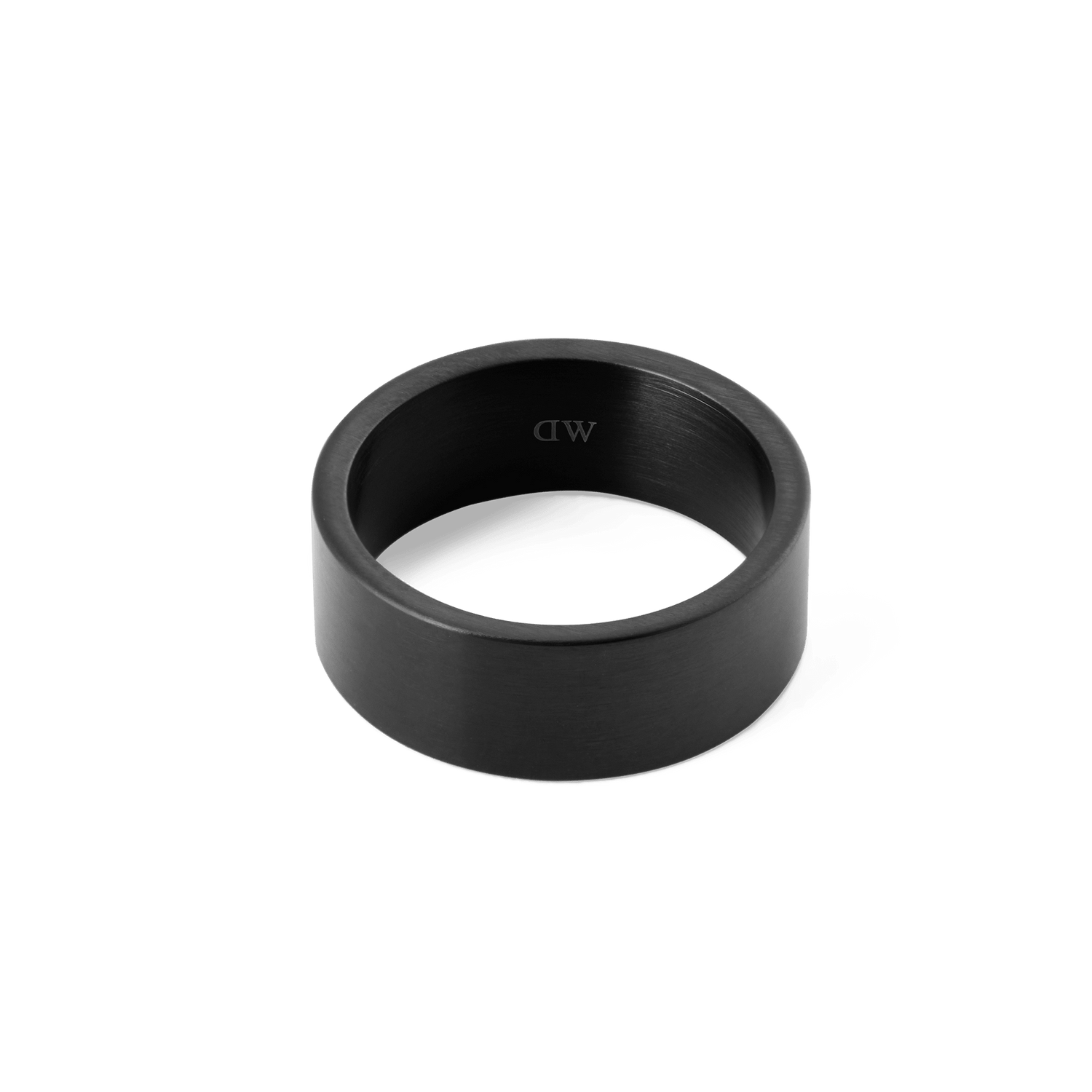 Minimalist Line Ring Brushed Graphite 8mm with a wide, matte graphite band and polished inner surface, designed for a modern unisex look.