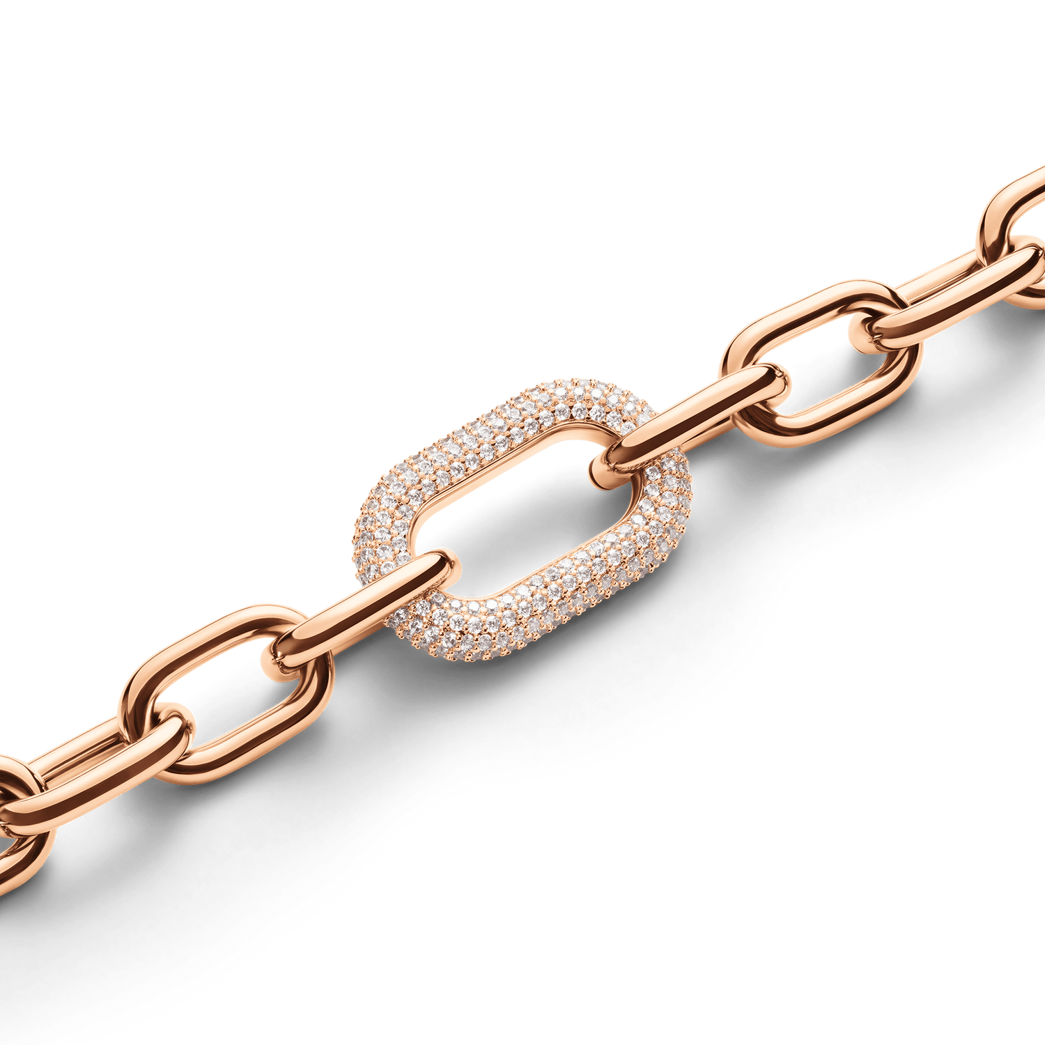 Crystal Link Necklace Rose Gold