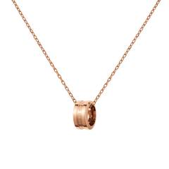 Rose gold necklace featuring a minimalist ring pendant on a delicate adjustable chain, crafted from stainless steel with a polished finish for a modern, elegant look.